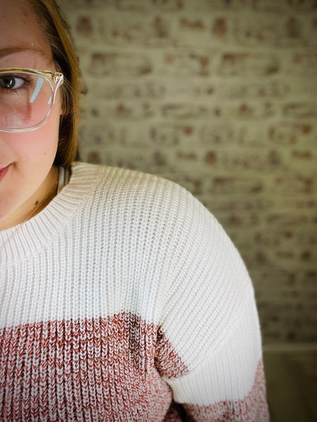 Color Block Drop Shoulder Sweater