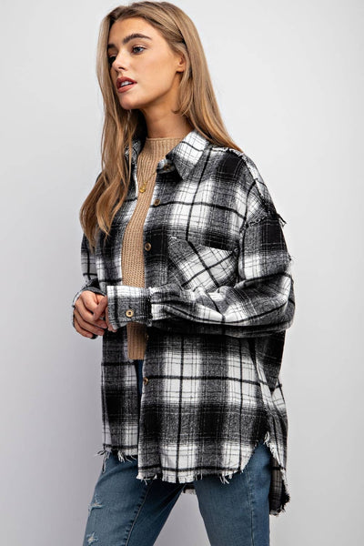 Soft Plaid Button Shacket