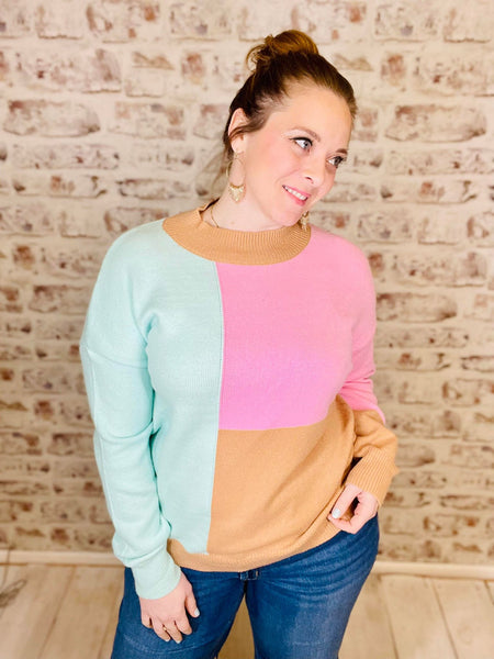90's Raised Colorblock Sweater