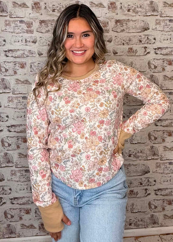 Waffle Floral Top