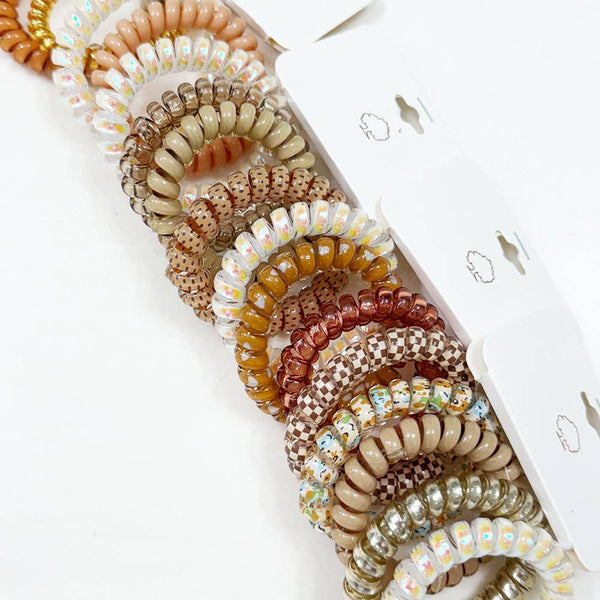 Brown Tone Spiral Hair Ties
