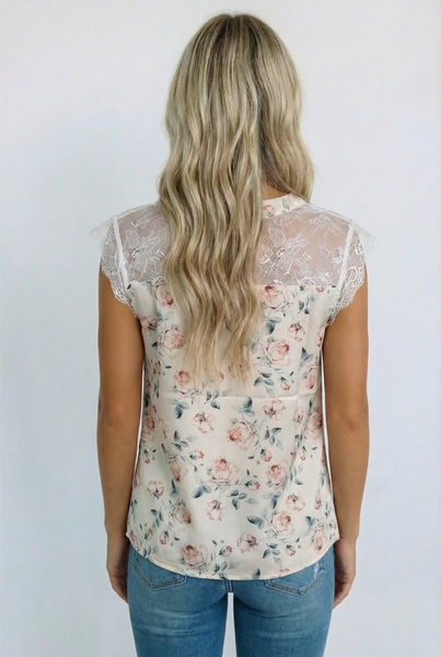 Notch Neck Floral Blouse
