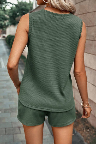 Waffle Knit Tank & Shorts Set