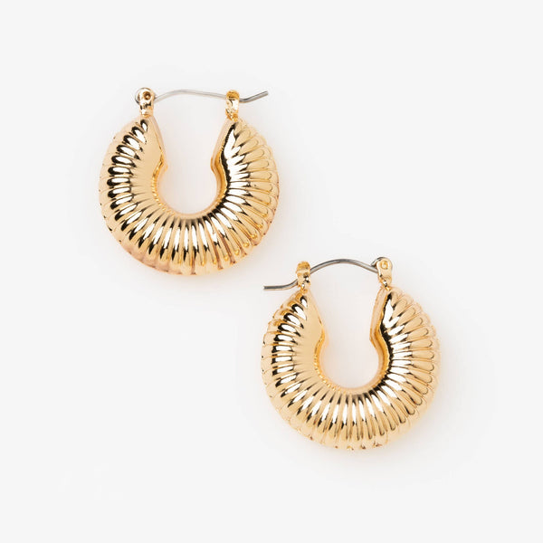 Classic Textured Hoop Nickel-Free Earrings
