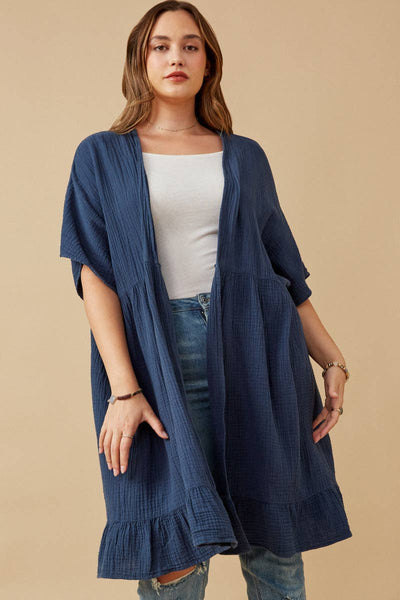 Washed Short Sleeve Kimono