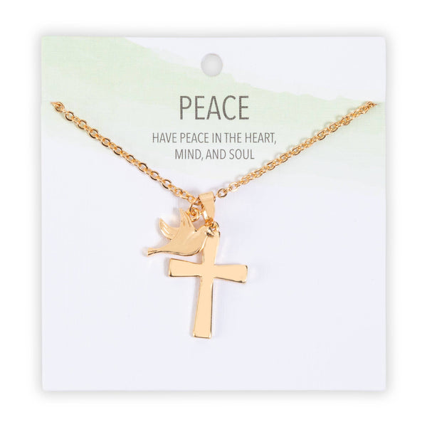 Carey Gold Cross & Peace Dove