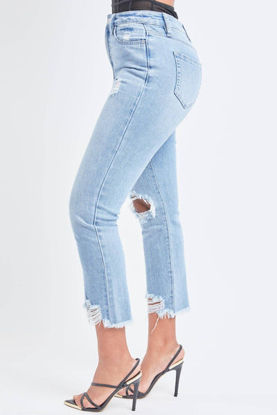 YMI High-Rise Slim Straight Frayed Hem