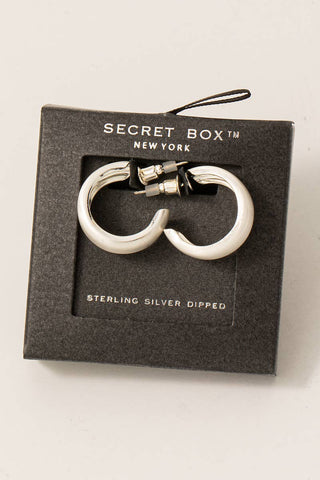 these sterling silver dipped small, hooped earrings are a timeless classic