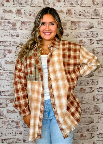 FRAYED EDGE PLAID SHIRT