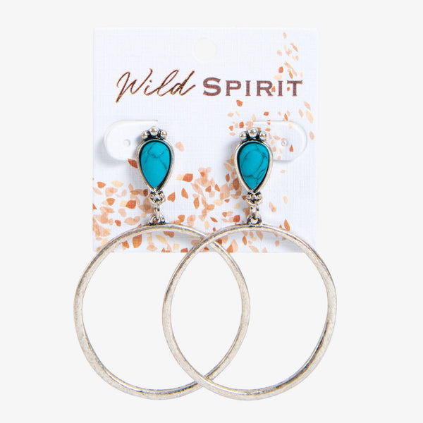 Wild Spirit Silver Hoop Earring