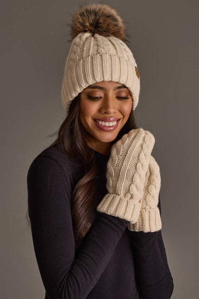 Cream Cable Hat