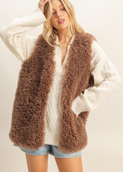 Brown Teddy Vest