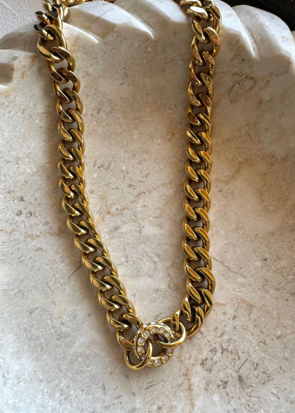 Golden Halo Cuban Chain Necklace