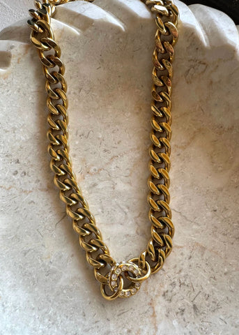 Golden Halo Cuban Chain Necklace