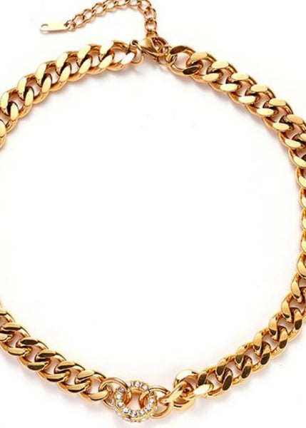 Golden Halo Cuban Chain Necklace