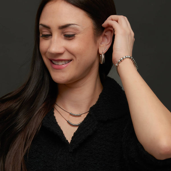 Classic Textured Hoop Nickel-Free Earrings