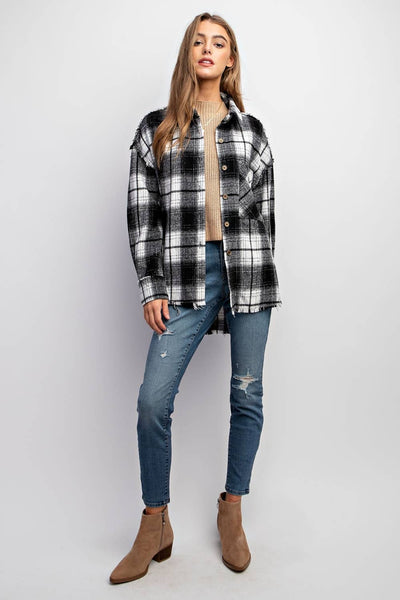 Soft Plaid Button Shacket