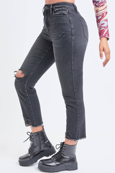 YMI High-Rise Slim Straight Frayed Hem