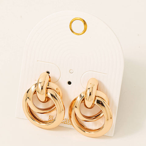 these stunning door knocker style double hooped earrings are classic