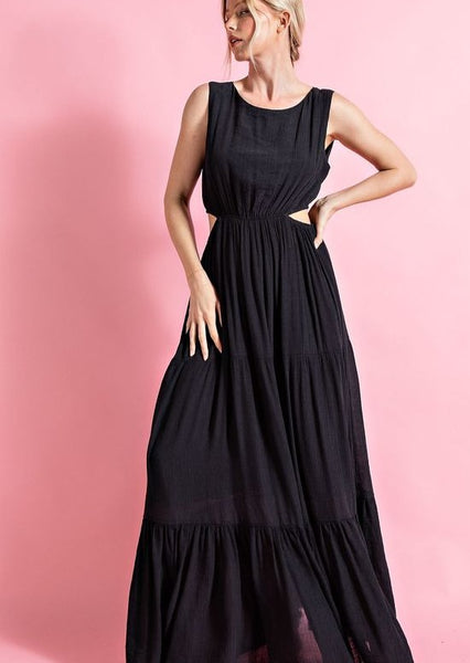 Black Maxi Dress with Side Slits