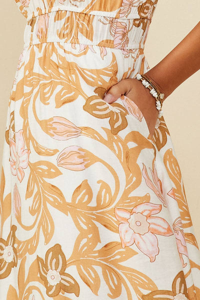 Floral Print Sleeveless Dress