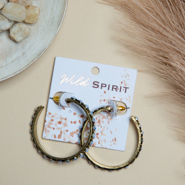 Wild Spirit Gold Hoop Earrings