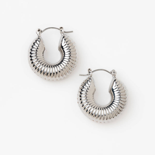 Classic Textured Hoop Nickel-Free Earrings