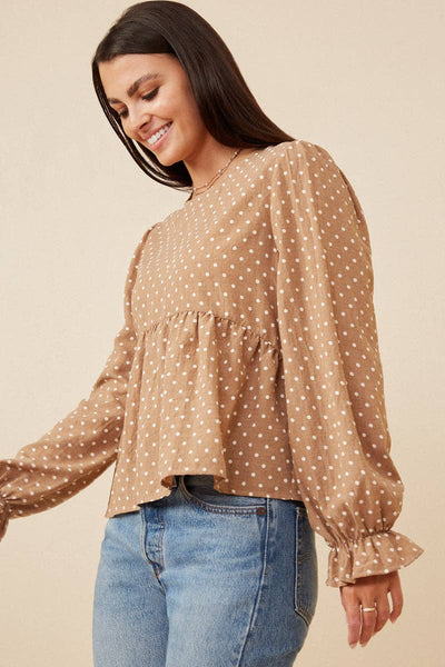 Polka Dot Peplum Top