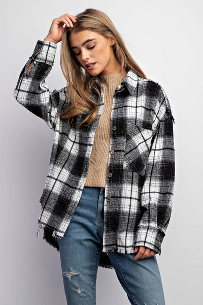 Soft Plaid Button Shacket