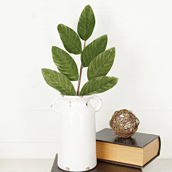 24in Spray-Green Velvet Magnolia Leaves-