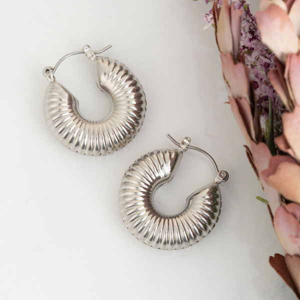 Classic Textured Hoop Nickel-Free Earrings