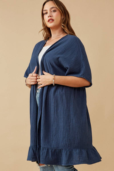 Washed Short Sleeve Kimono