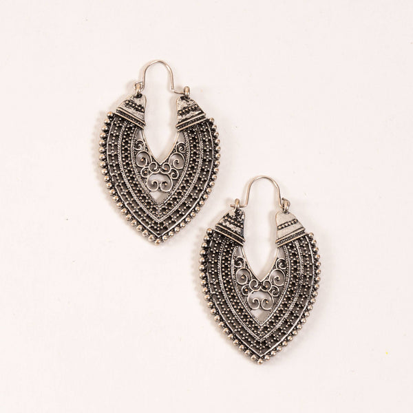 Wild Spirit Silver Heart Earrings