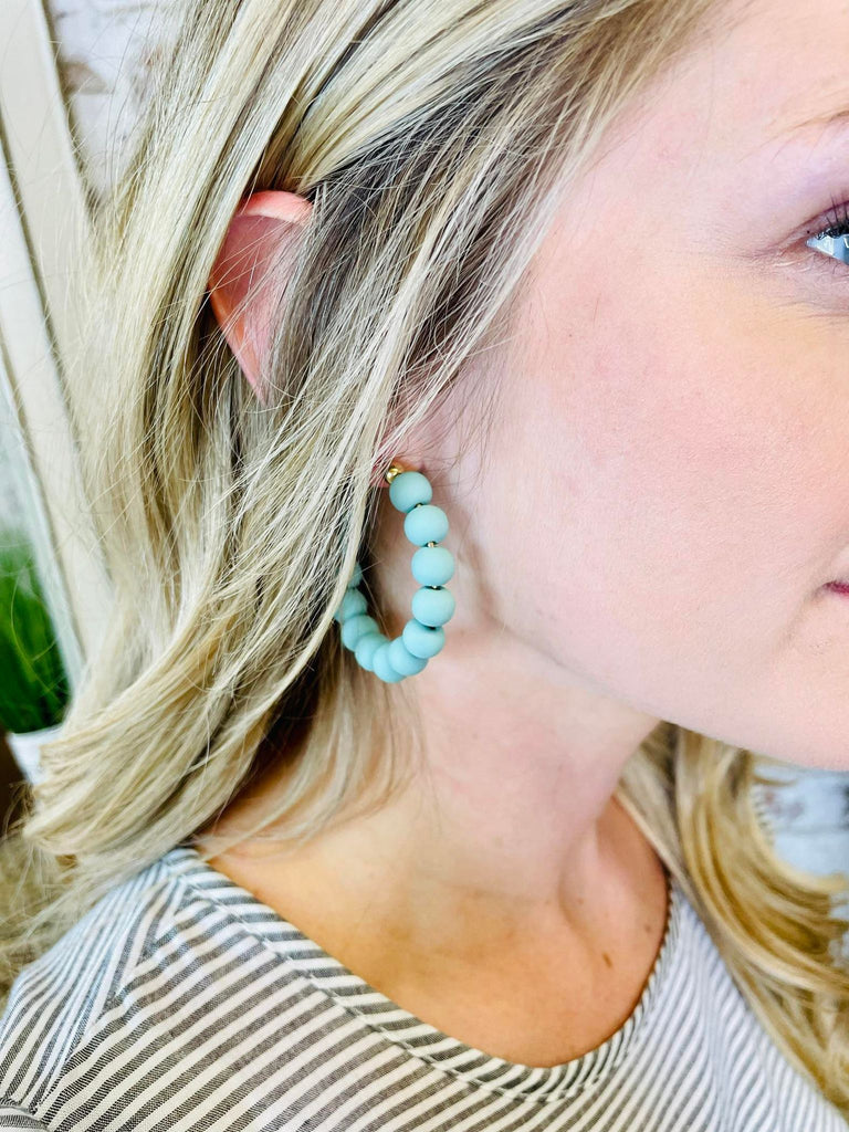 Teal Bead Earrings
