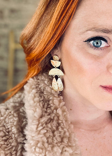 Dramatic Gold Drop Earrings