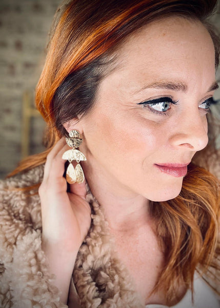 Dramatic Gold Drop Earrings