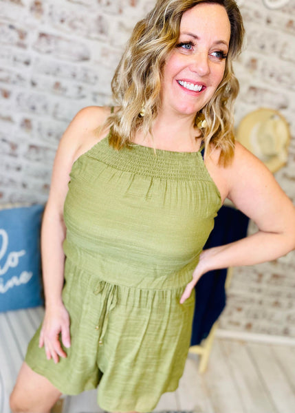 Afternoon Swoon Olive Romper