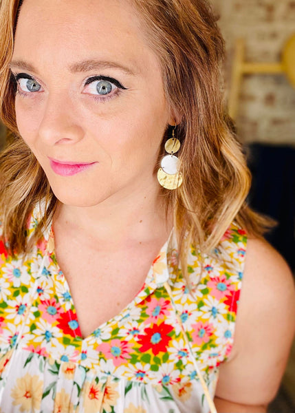 Silver and Gold Disc Earrings