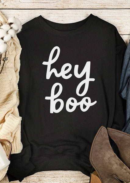 Black Hey Boo Sweatshirt