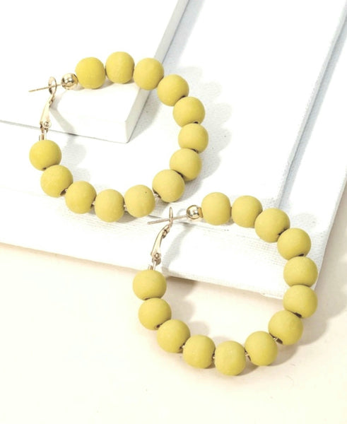 Mustard Clay Bead Earrings