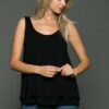 black double layer wide strap tank top